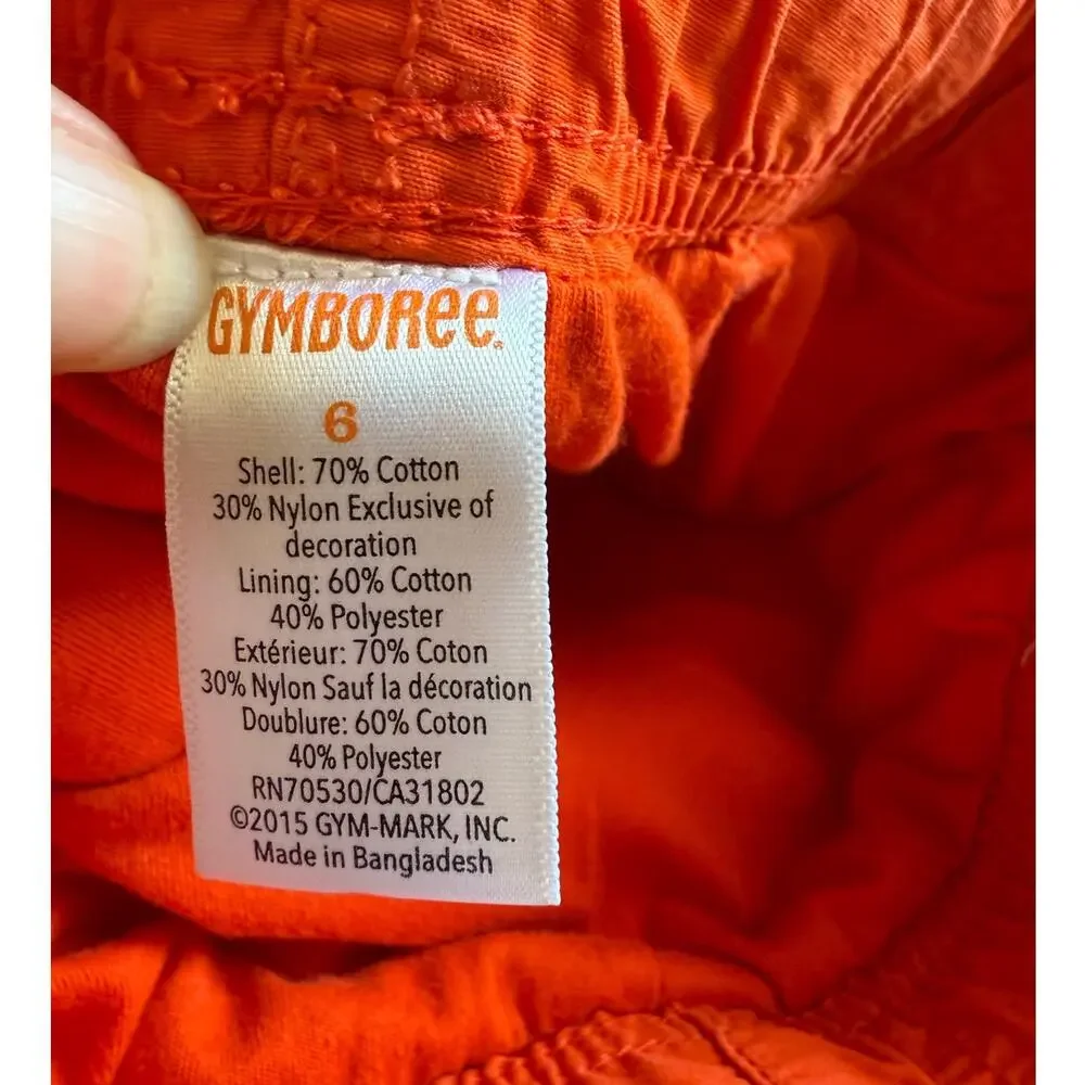 Gymboree Boys Pants‎ Sz 6 Hop n Roll The Gymster Athletic Orange Lined